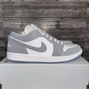 Women’s Nike Air Jordan Wolf Gray and White Sneakers